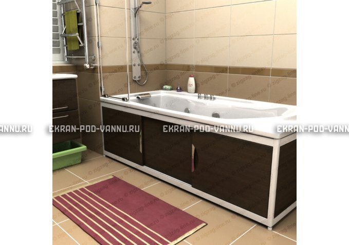 Экран из МДФ EMMY Малибу 170 венге в алюминиевой раме – купить по цене 7200 руб. в интернет-магазине в городе Брянск картинка 1