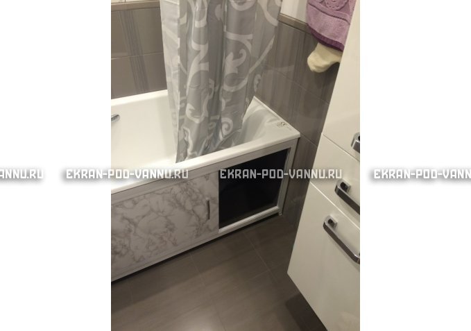 Раздвижной экран EUROPLEX Комфорт серый мрамор – купить по цене 6250 руб. в интернет-магазине в городе Брянск картинка 4