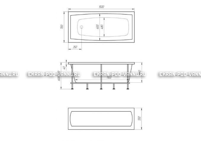 Акриловая ванна 1MarKa Melora 150x70 – купить по цене 12300 руб. в интернет-магазине в городе Брянск картинка 4