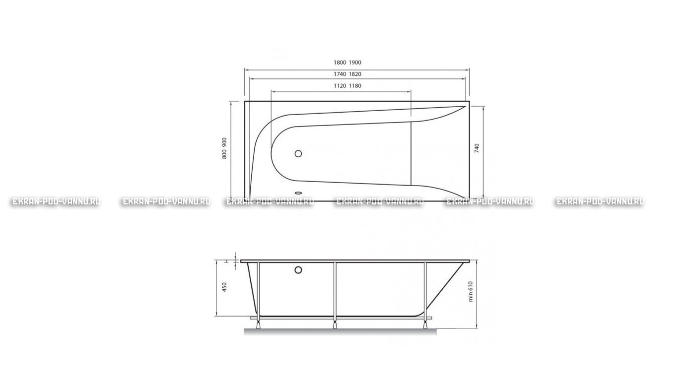 Акриловая ванна Vayer Boomerang 180x80 – купить по цене 43210 руб. в интернет-магазине в городе Брянск картинка 15