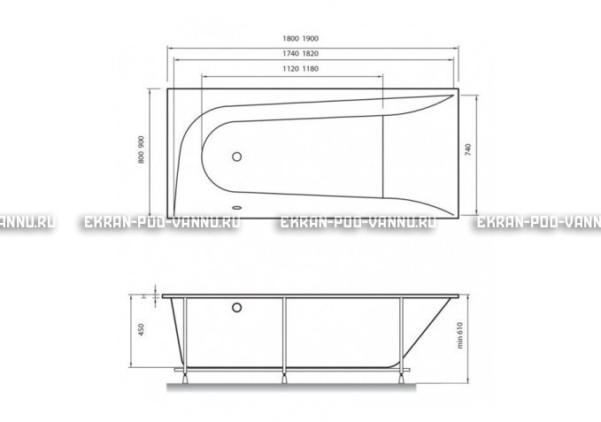 Акриловая ванна Vayer Boomerang 180x80 – купить по цене 43210 руб. в интернет-магазине в городе Брянск картинка 4