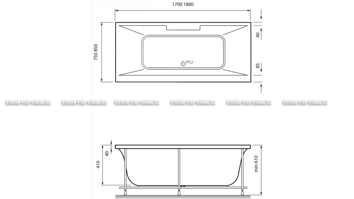 Акриловая ванна Vayer Casoli 180x80 – купить по цене 23580 руб. в интернет-магазине в городе Брянск картинка 16